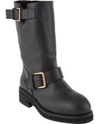 Marni Double-Buckle Shearling-Lined Moto Boots - Lyst