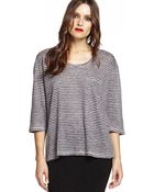 Michael Stars Elbow Sleeve Shift Linen Tee - Lyst