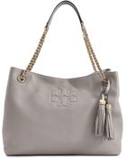 Tory Burch Thea Chain Shoulder Slouchy Tote - Lyst