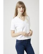 Topshop Cord Mesh Bib Tee - Lyst