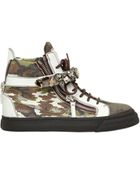 Giuseppe Zanotti 20Mm Embossed Leather High Top Sneakers - Lyst