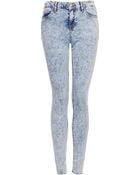 Topshop Moto Acid Wash Leigh Jeans - Lyst