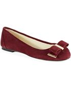 MICHAEL Michael Kors Delphine Suede Ballet Flats - Lyst