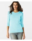 Michael Stars Shine 3/4 Sleeve Crew Neck Tee - Lyst