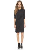 DKNY Ruched Side Dress - Black - Lyst