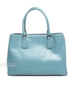 Prada Pre-Owned Anice Blue Saffiano Lux Small Tote Bag - Lyst