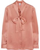 Iris & Ink Mona Silk-Satin Pussy-Bow Blouse - Lyst
