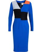 Roksanda Colour Block Long Sleeved Wool Dress - Lyst