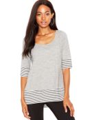 Maison Jules Elbow Length Sleeve Scoopneck Top - Lyst