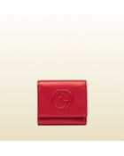 Gucci Soho Red Leather Flap Wallet - Lyst