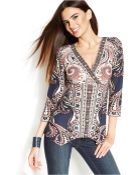 Inc International Concepts Printed Handkerchief-Hem Top - Lyst