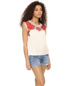 Free People Tribal Disco Tee Snow Combo - Lyst