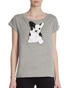 French Connection Beaded Sparkle Bulldog Tee - Lyst