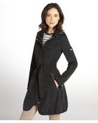 Dawn Levy Black Kyndra Belted Zip Up Trench Coat - Lyst