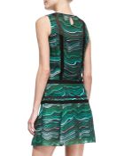 Veronica Beard Lace-Panel Printed Silk Dress - Lyst