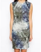 By Zoé Printed Dress In Marine Snake Print - Lyst