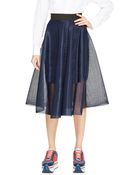 DKNY Mesh Midi Skirt - Lyst