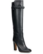 Valentino Leather Knee-High Boots - Lyst