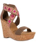 The Sak Mason Cork Wedge Sandals - Lyst
