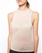 Asos White White Silk Mix Tank - Lyst