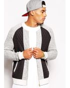 Asos Bomber in Textured Fabric with Nylon Quilting - Lyst
