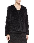 Milly Short Faux-fur Metallic Jacket - Lyst