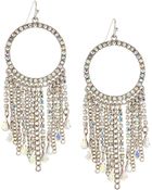 Fragments Rhinestone Hoop Tassel Earrings - Lyst