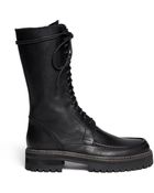 Ann Demeulemeester Leather Combat Boots - Lyst