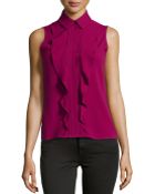 Philosophy di Alberta Ferretti Pleated Ruffle Blouse - Lyst