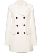 Marni Crepe Wool Peacoat - Lyst