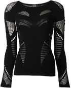 McQ by Alexander McQueen Mesh Cut Out Top - Lyst