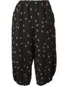Comme Des Garçons Embroidered Cropped Baggy Trousers - Lyst