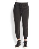 Splendid Cropped Drawstring Jersey Track Pants - Lyst