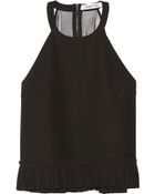 Elizabeth And James Kelsey Silk-Paneled Piquã© Top - Lyst