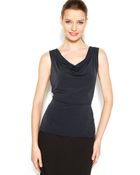 Calvin Klein Sleeveless Cowl-neck Top - Lyst