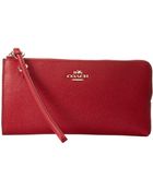Coach Box Program Embossed Txt Leather Zippy Wallet - Lyst