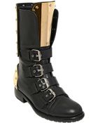 Giuseppe Zanotti 20mm Nappa Leather Plaque Combat Boots - Lyst