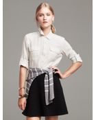 Banana Republic Soft-Wash Herringbone Military Shirt - Lyst