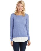 Kensie Woven Hem Slub Sweater - Lyst