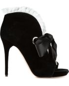 Alexander McQueen Popelin Peep Toe Booties - Lyst