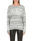 Raquel Allegra Shredded Fabric-print Top - Lyst