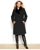 Jones New York Plus Size Fauxfurcollar Coat - Lyst