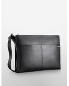 Calvin Klein Lizard Embossed Leather Large Top Zip Bag - Lyst