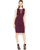 Calvin Klein Illusion Lace Banded Sheath - Lyst