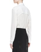 Donna Karan New York Long-Sleeve Blouse With Cotton Yoke - Lyst