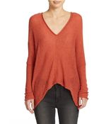 Free People Sadie Wool V Neck Pullover - Lyst