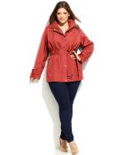 Michael Kors Michael Plus Size Hooded Belted Jacket - Lyst
