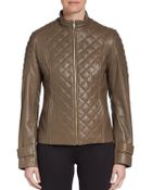 Via Spiga Quilted Leather Jacket - Lyst