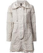 Moncler Lace Detail Coat - Lyst