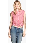H&M Sleeveless Blouse - Lyst